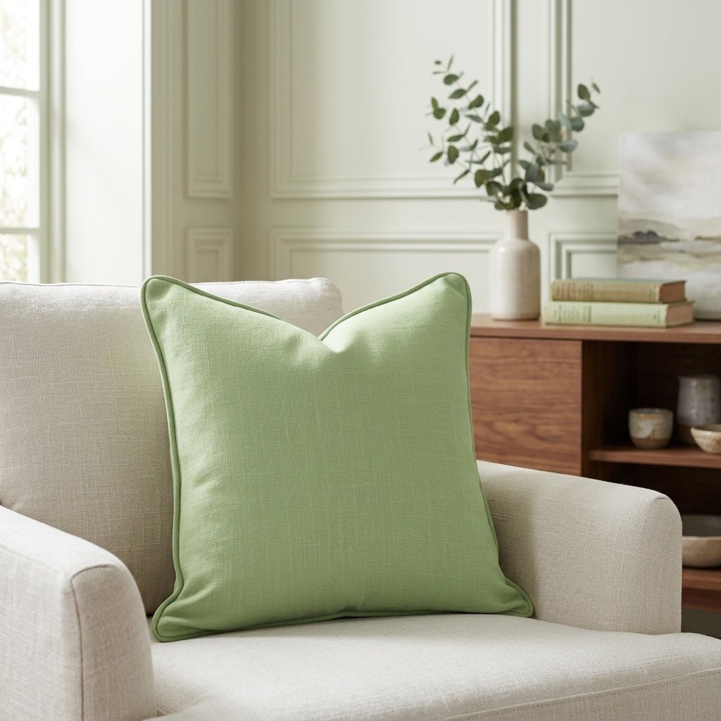 Key Lime Celadon Solid Throw Pillow - Lemon Park
