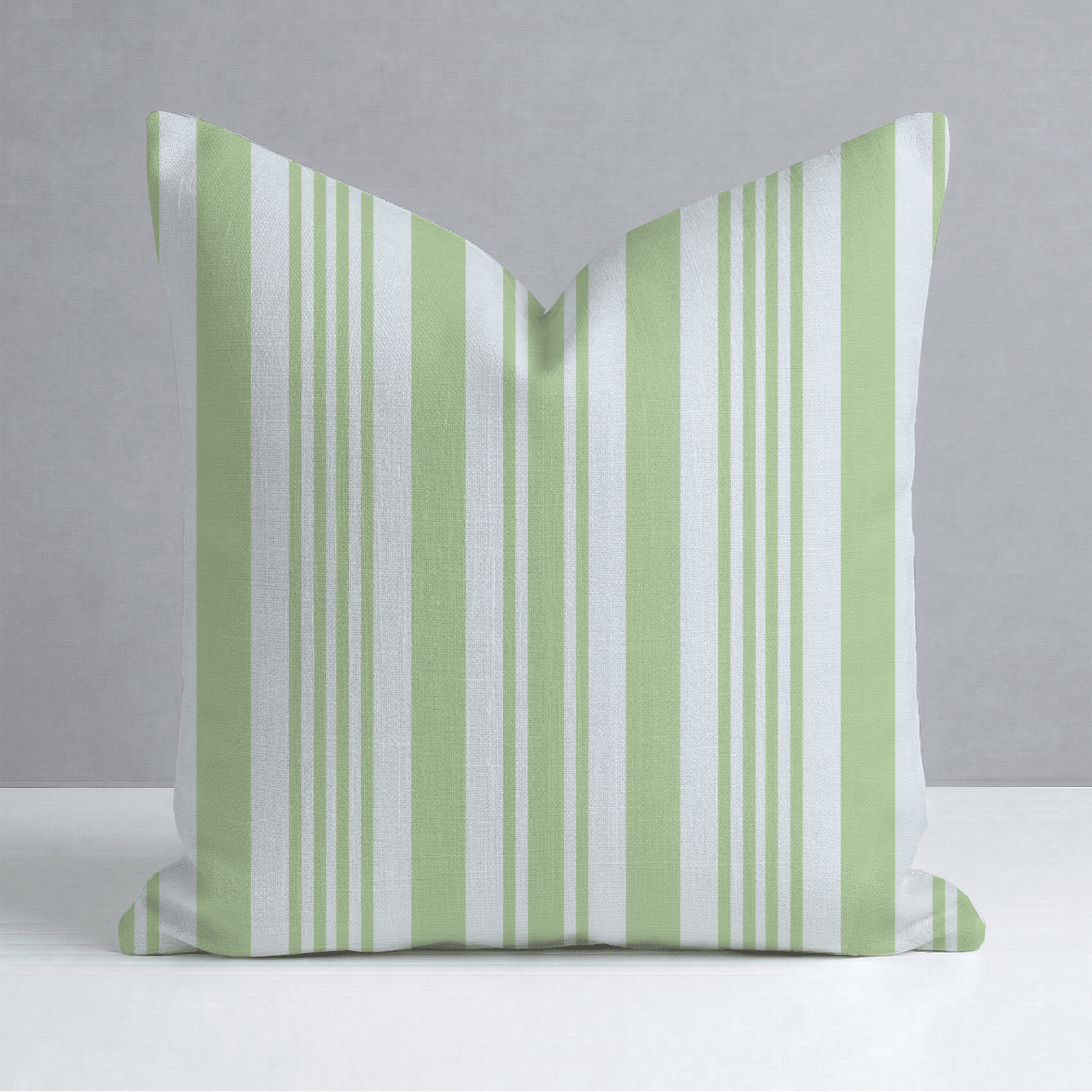 Key Lime Celadon Stripes Throw Pillow - Lemon Park