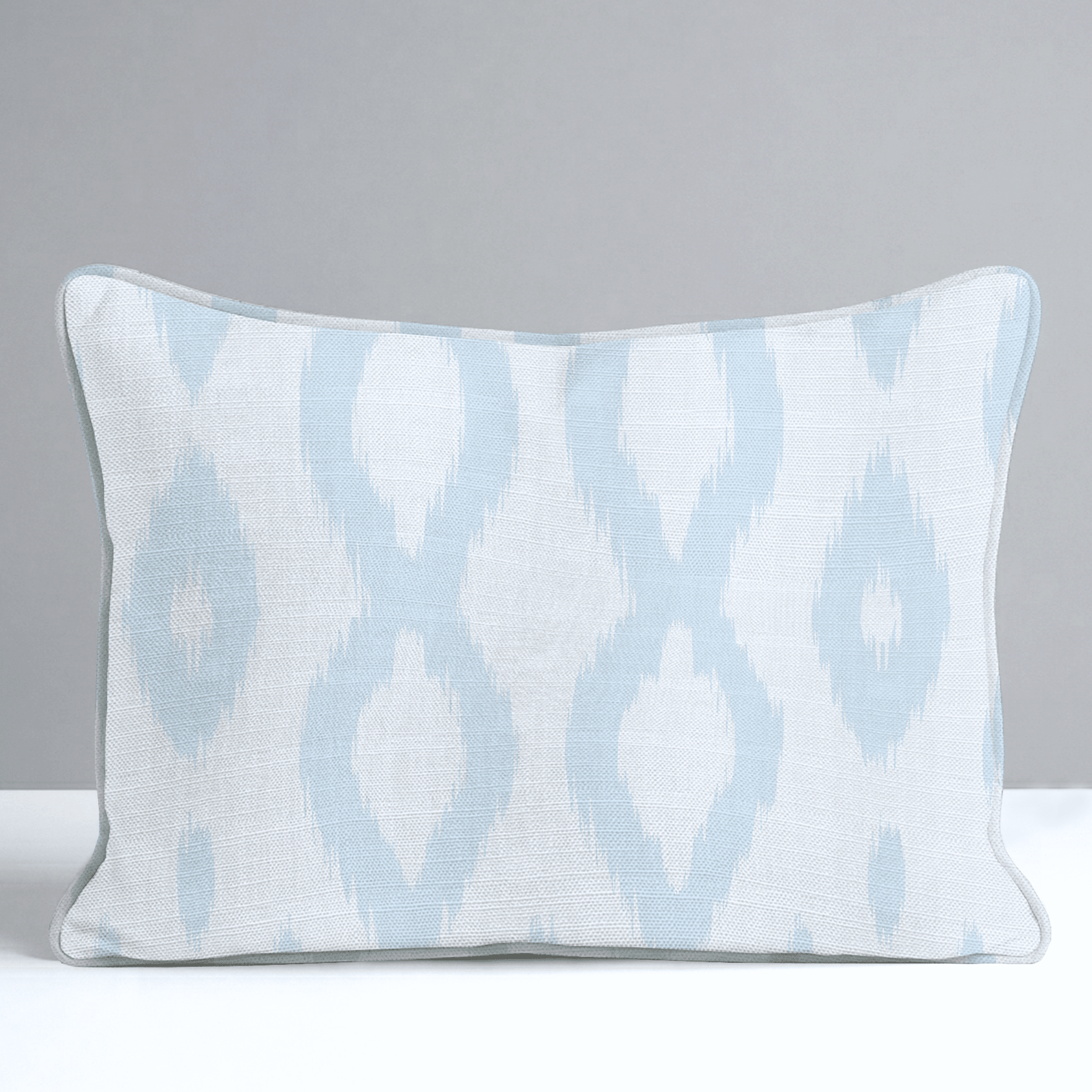 Key Lime Columbia Blue Ikat Throw Pillow - Lemon Park