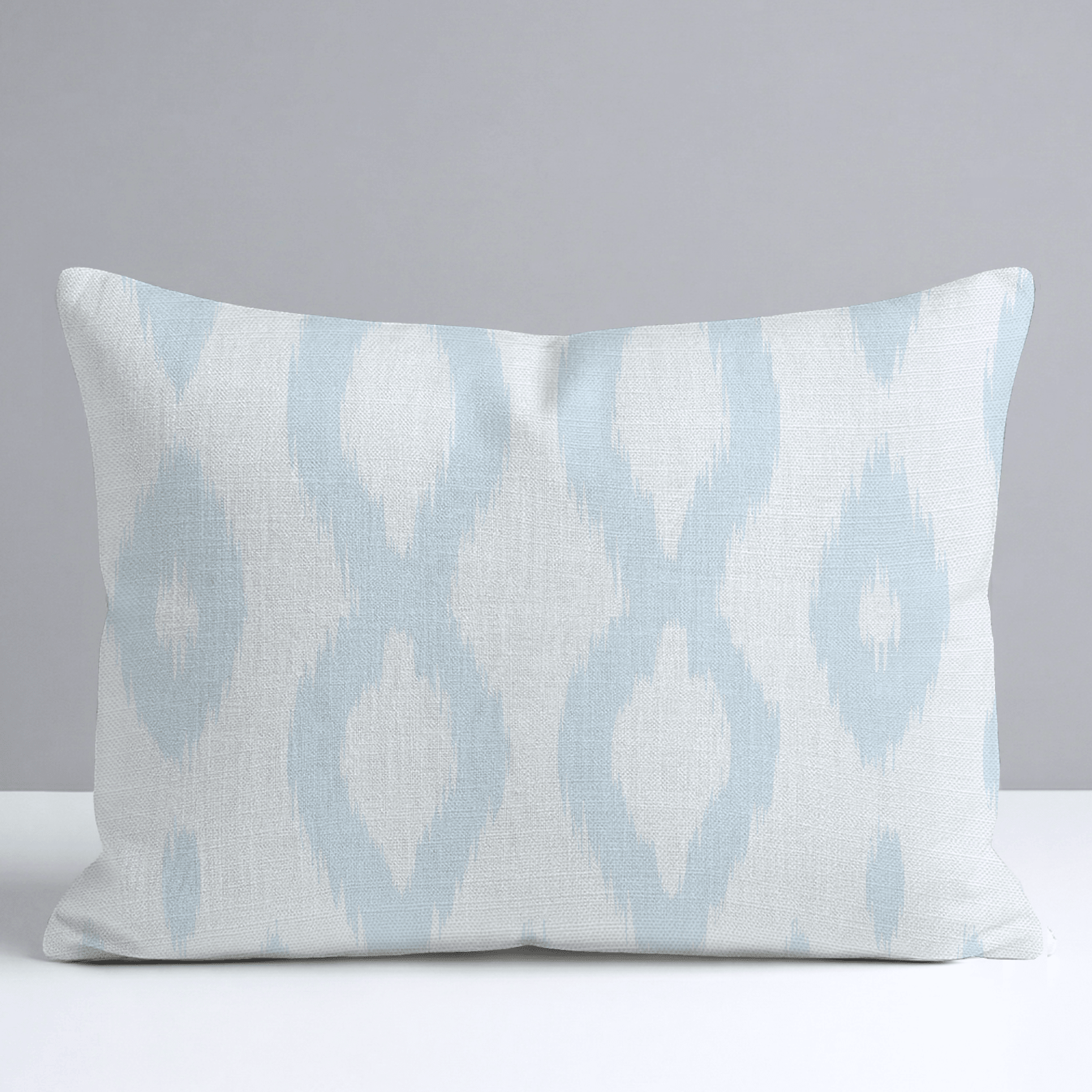 Key Lime Columbia Blue Ikat Throw Pillow - Lemon Park