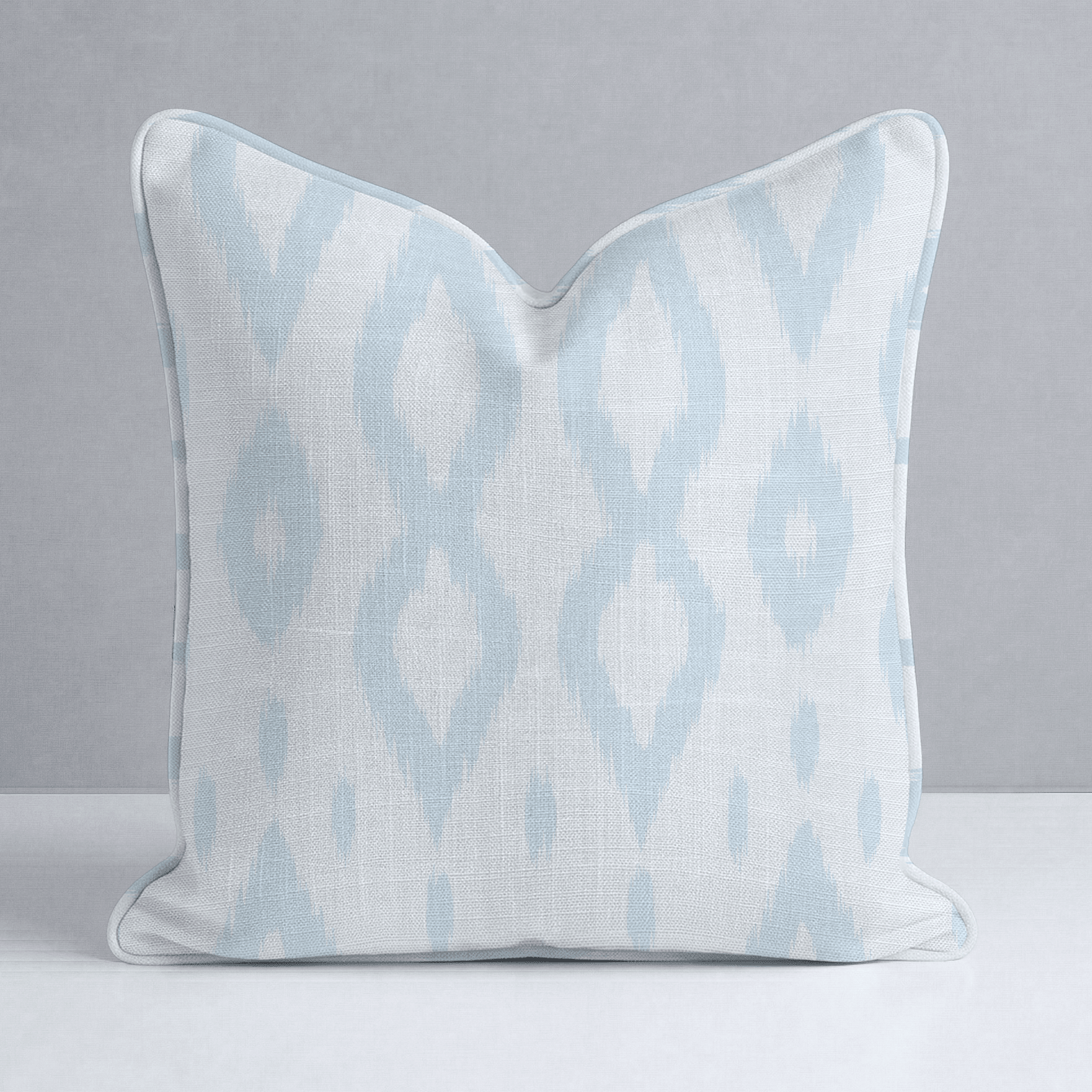 Key Lime Columbia Blue Ikat Throw Pillow - Lemon Park