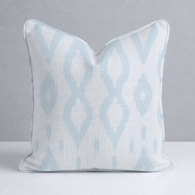 Key Lime Columbia Blue Ikat Throw Pillow - Lemon Park