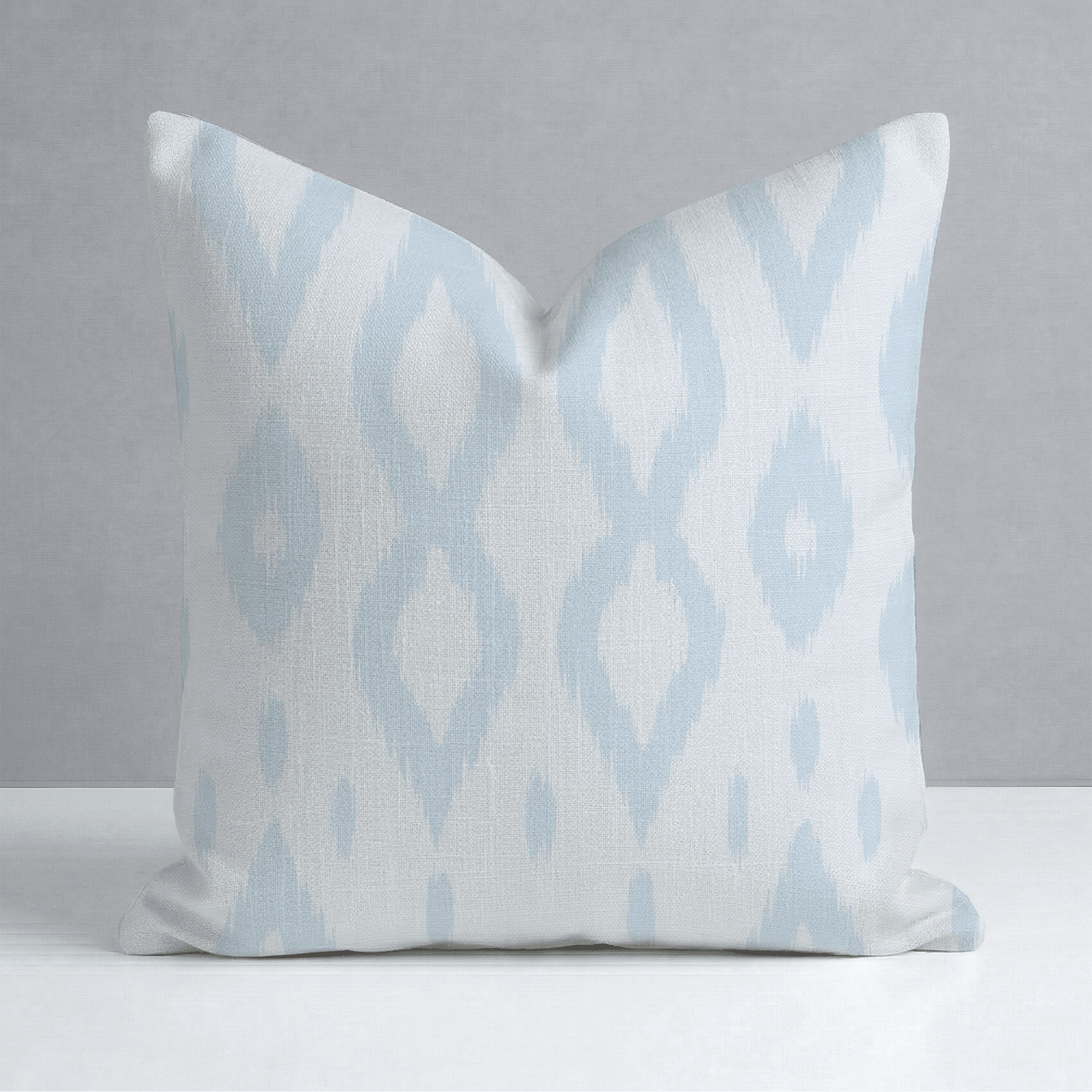 Key Lime Columbia Blue Ikat Throw Pillow - Lemon Park
