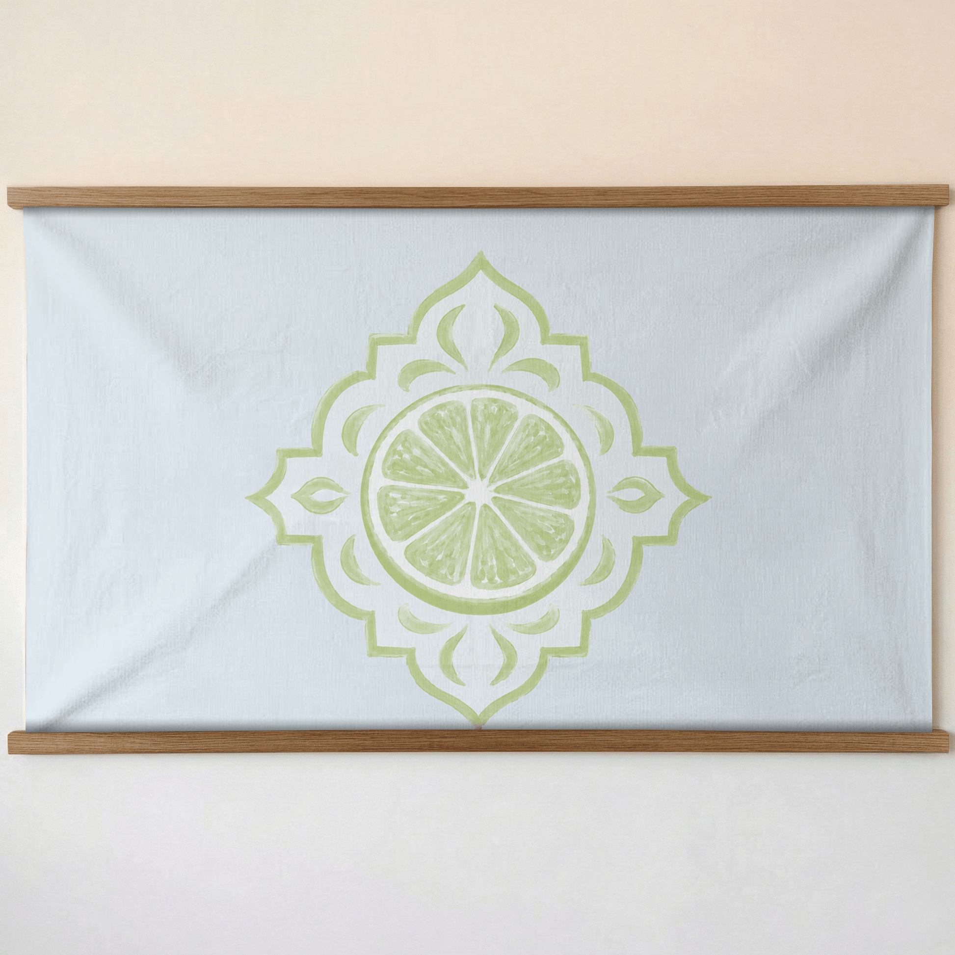 Key Lime Columbia Blue Mosaic Study - Tapestry - Lemon Park