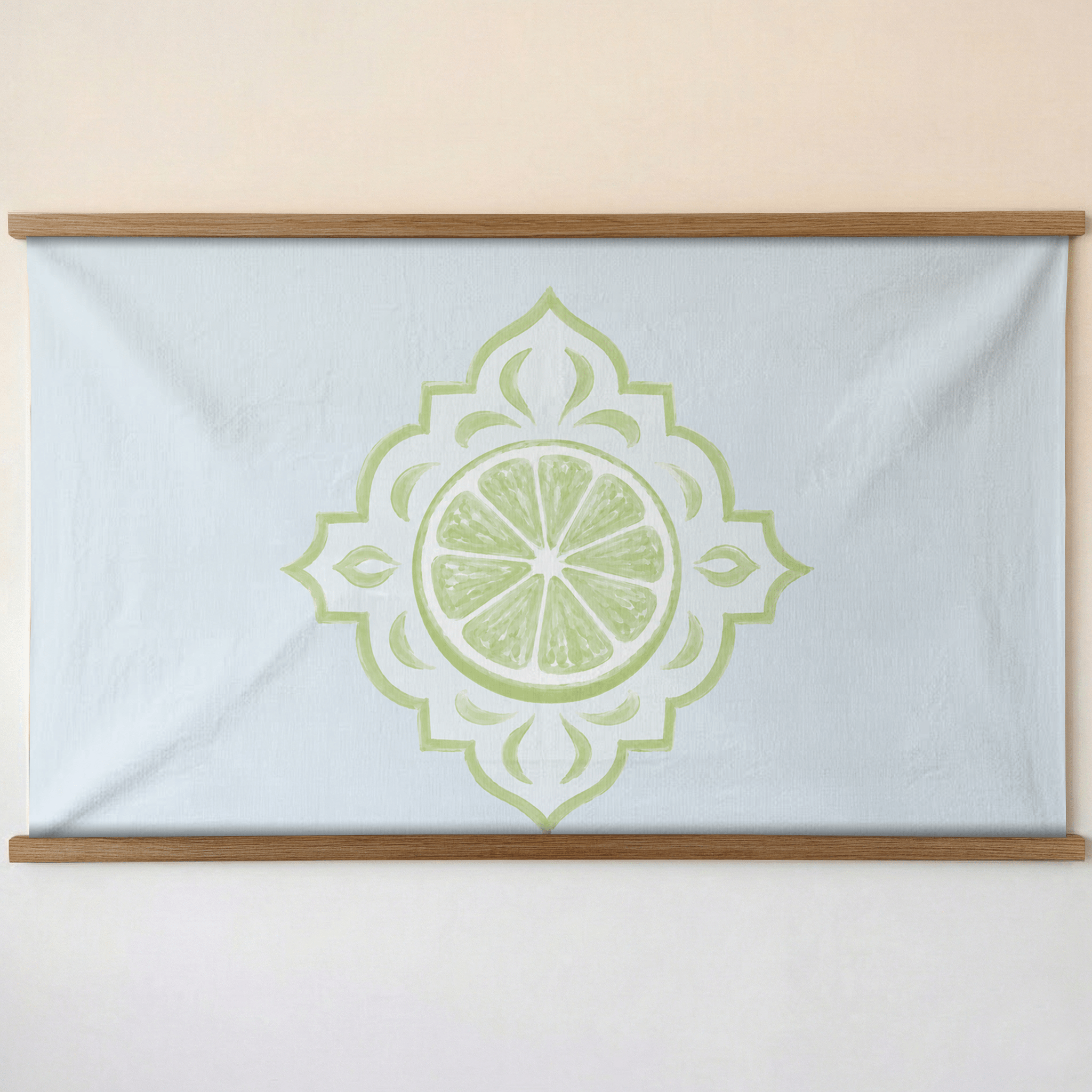 Key Lime Columbia Blue Mosaic Study - Tapestry - Lemon Park