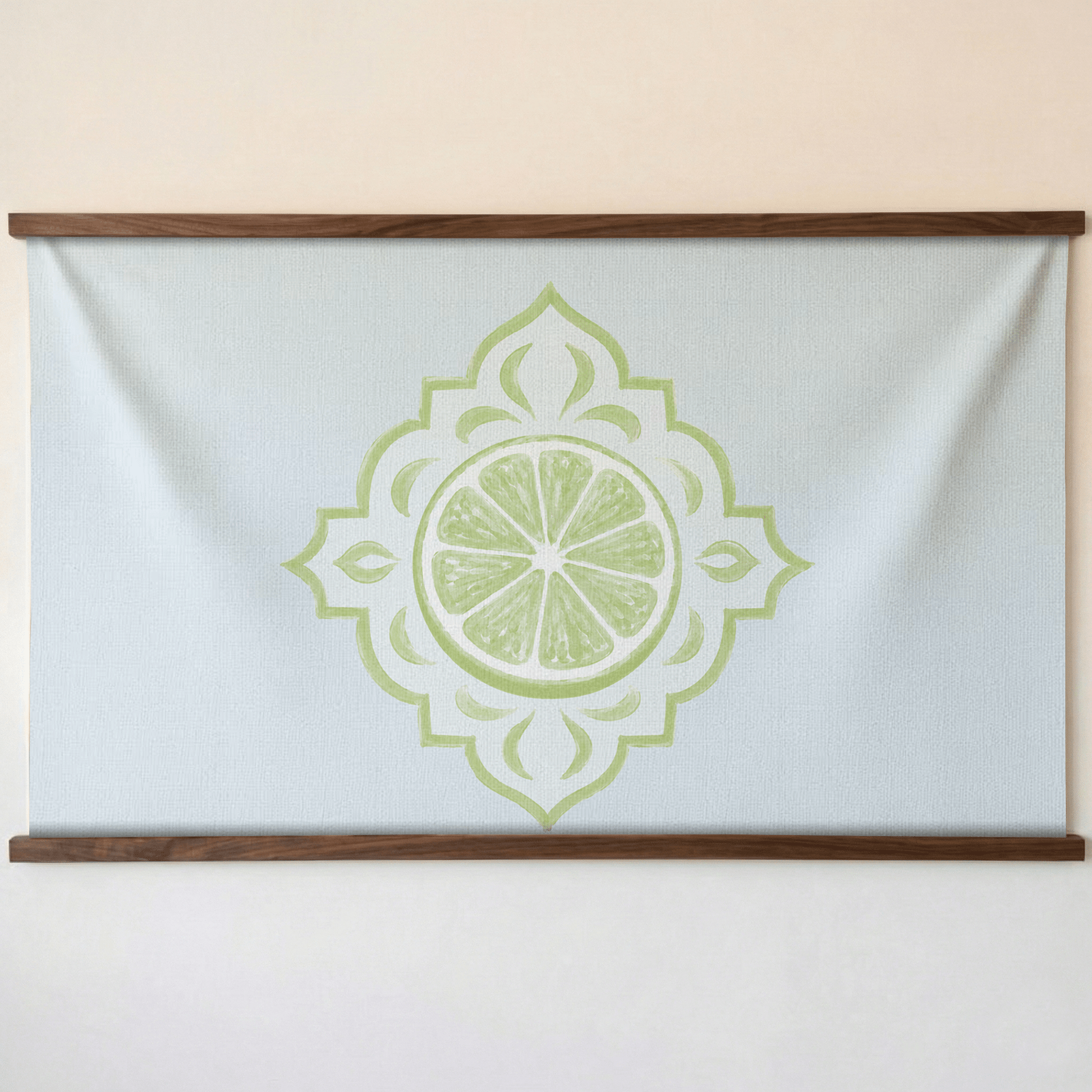 Key Lime Columbia Blue Mosaic Study - Tapestry - Lemon Park