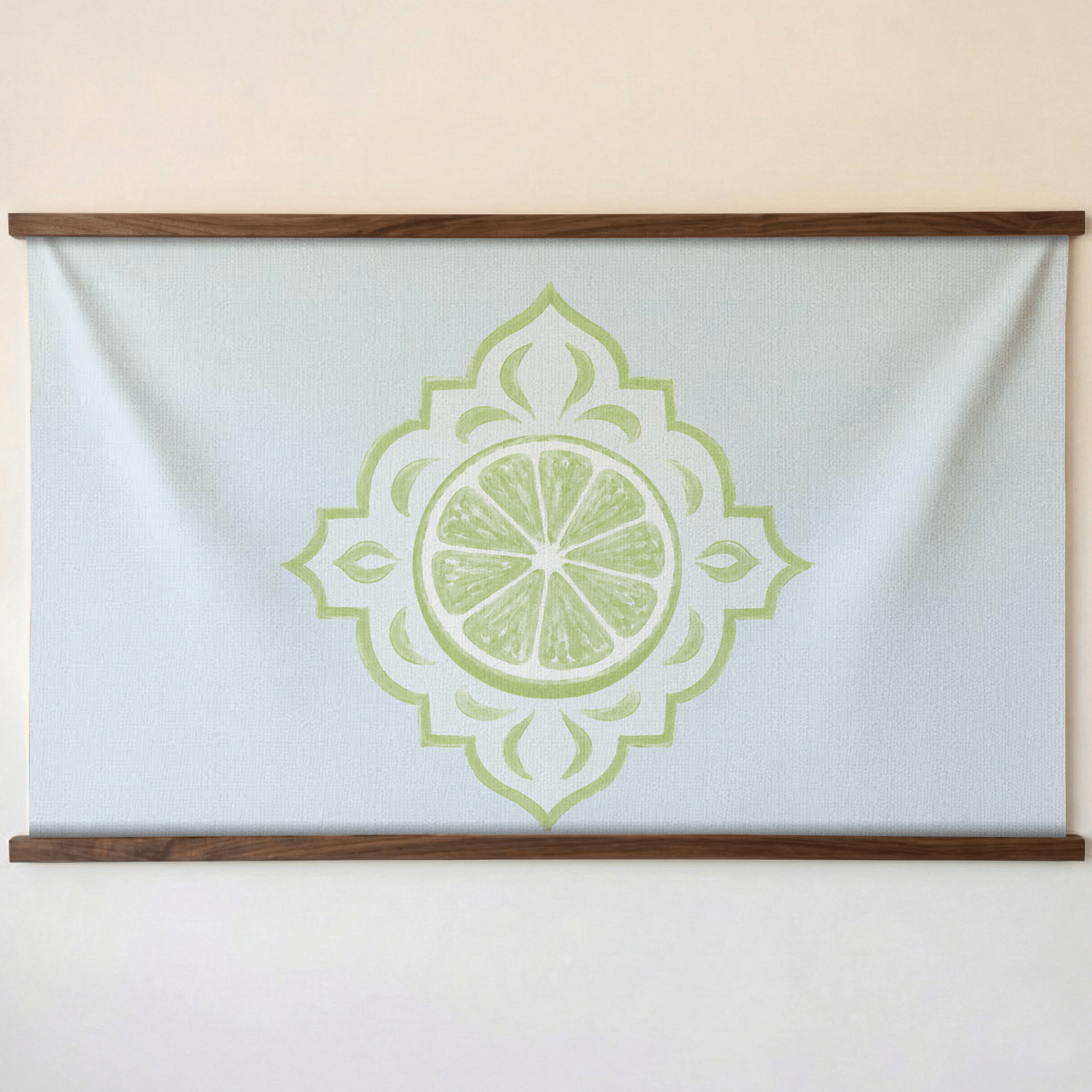 Key Lime Columbia Blue Mosaic Study - Tapestry - Lemon Park