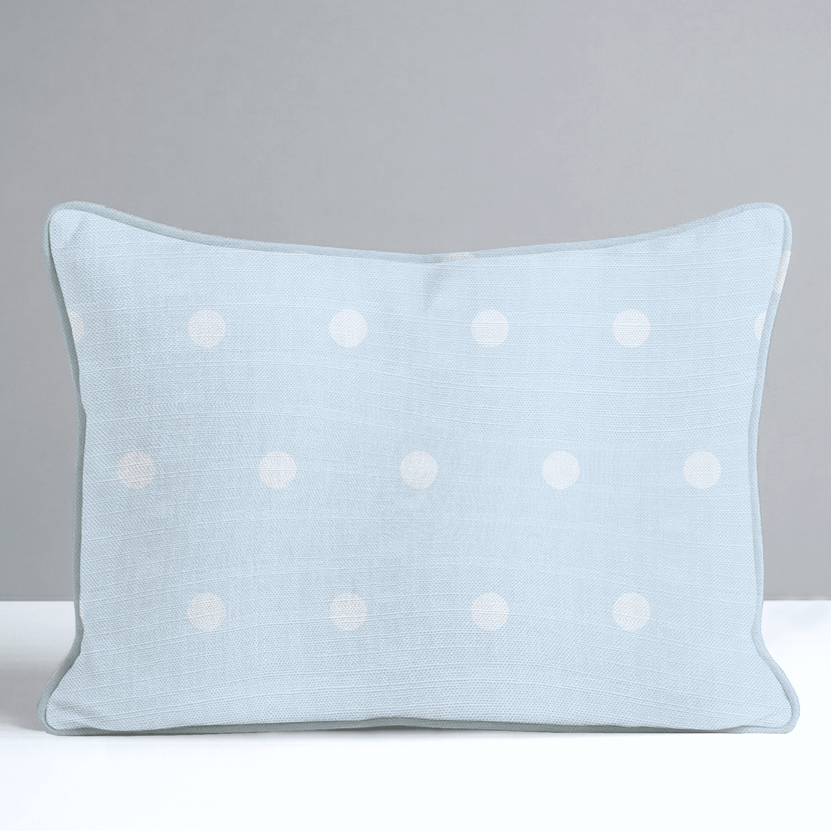 Key Lime Columbia Blue Polka Dot Throw Pillow - Lemon Park