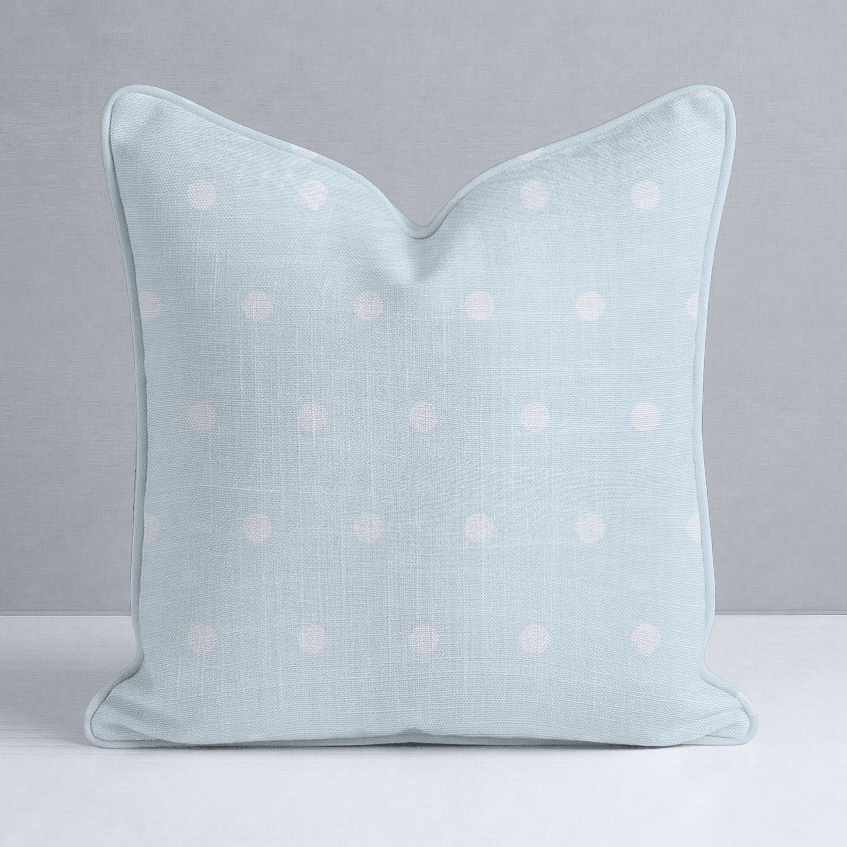 Key Lime Columbia Blue Polka Dot Throw Pillow - Lemon Park