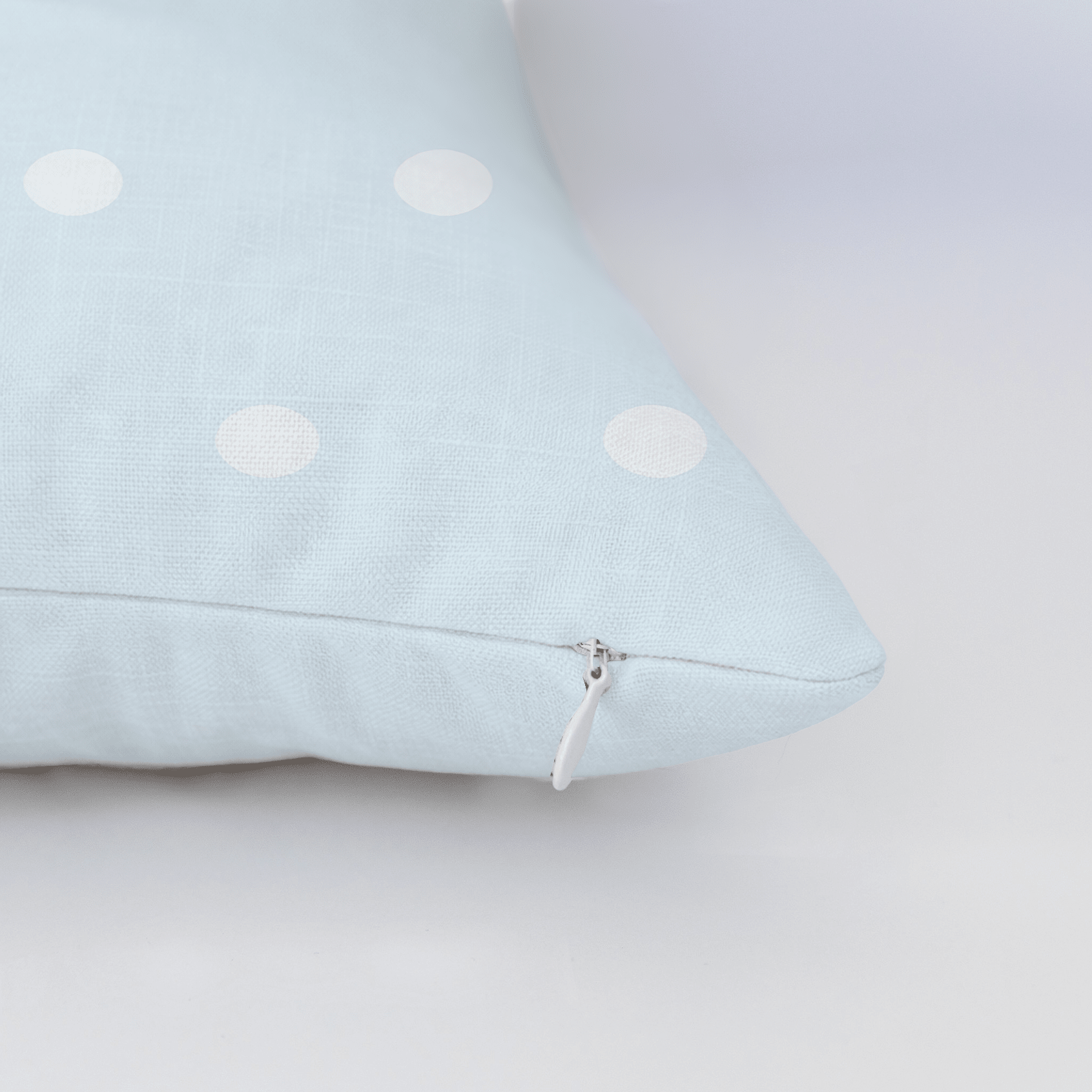 Key Lime Columbia Blue Polka Dot Throw Pillow - Lemon Park