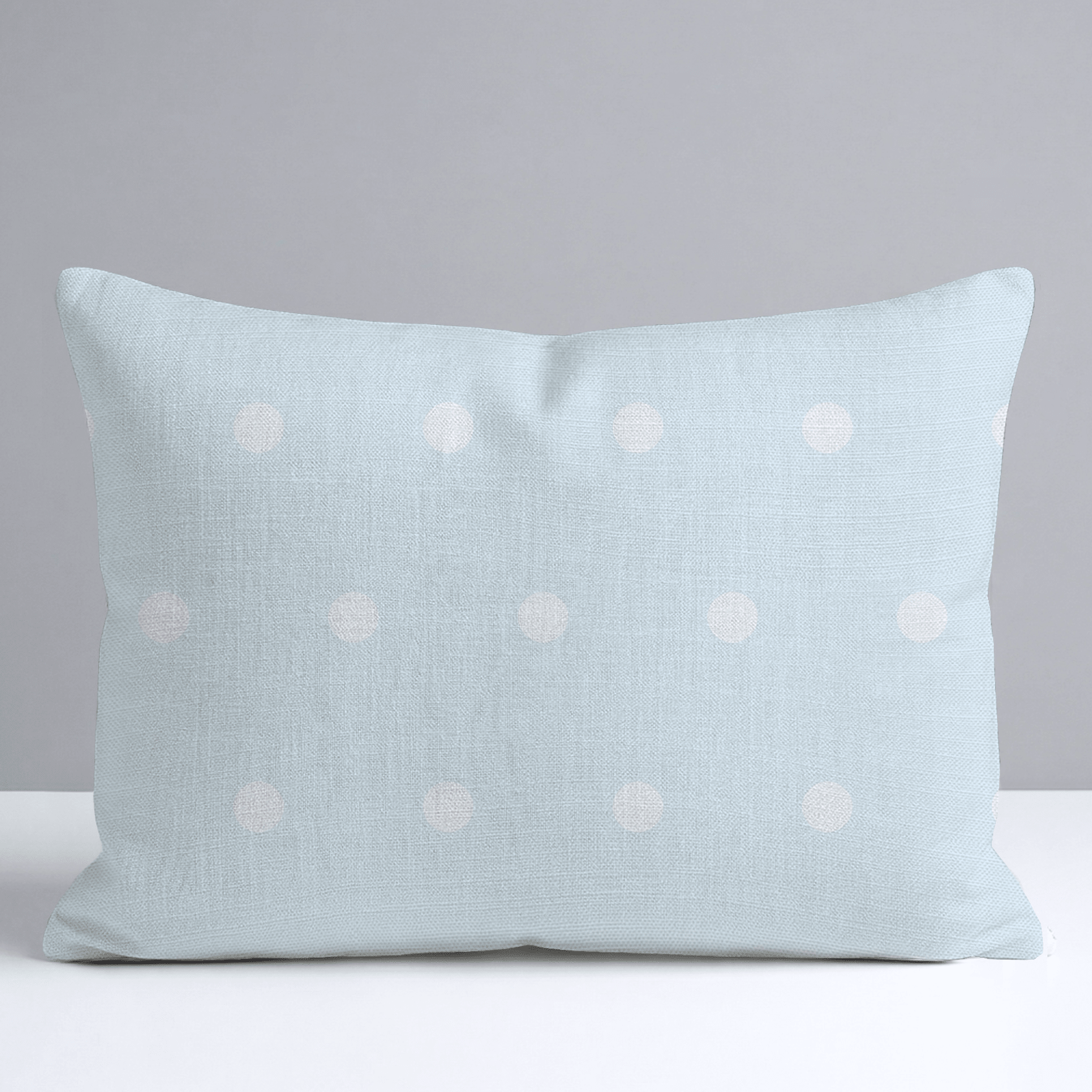 Key Lime Columbia Blue Polka Dot Throw Pillow - Lemon Park