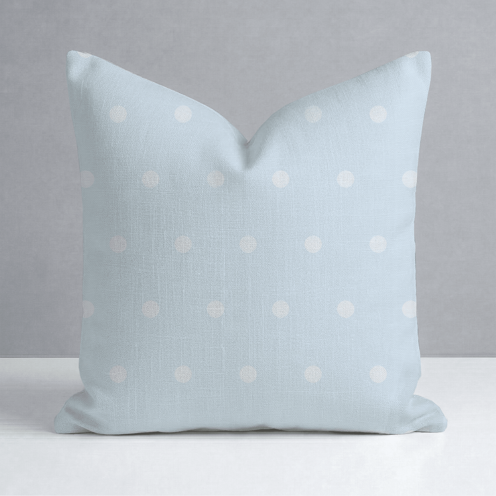 Key Lime Columbia Blue Polka Dot Throw Pillow - Lemon Park