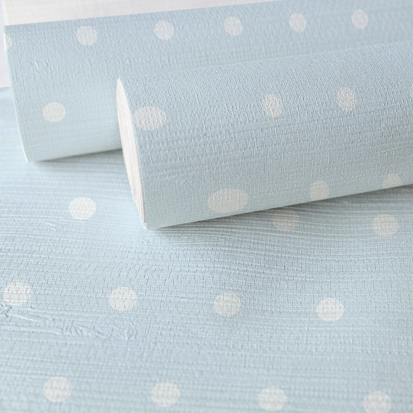 Key Lime Columbia Blue Polka Dot Faux Grasscloth Wallpaper