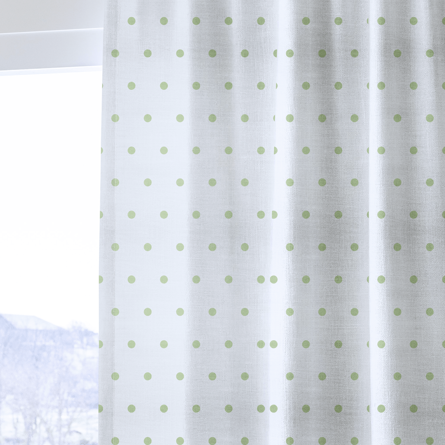 Key Lime Ice Polka Dot - Drapery - Lemon Park