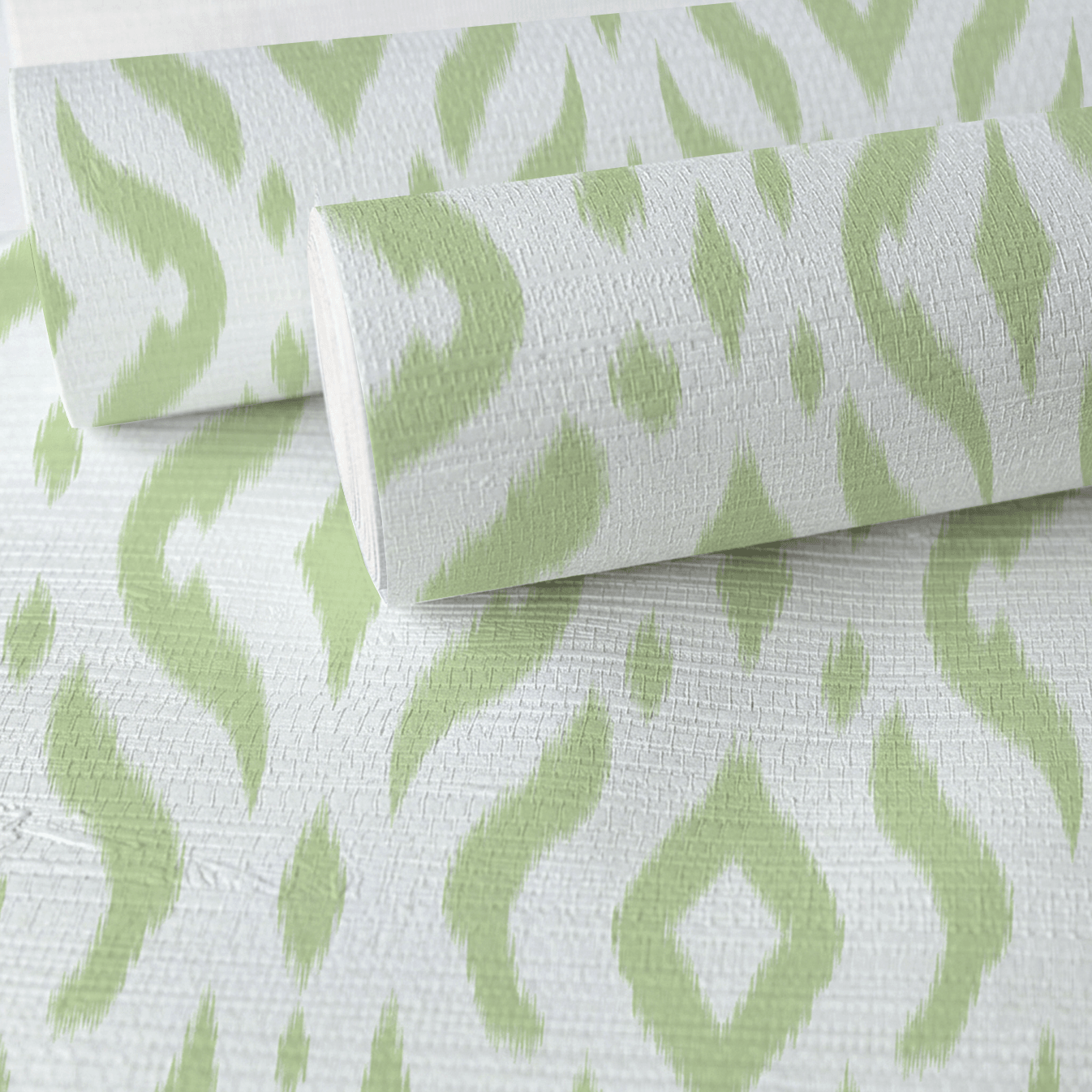 Key Lime Ikat Faux Grasscloth Wallpaper - Lemon Park