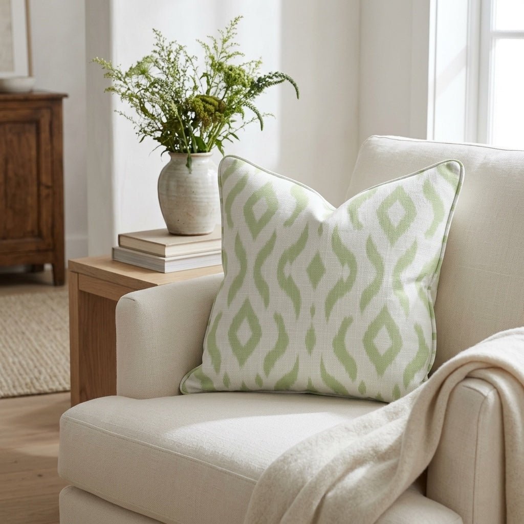 Key Lime Ikat Throw Pillow - Lemon Park