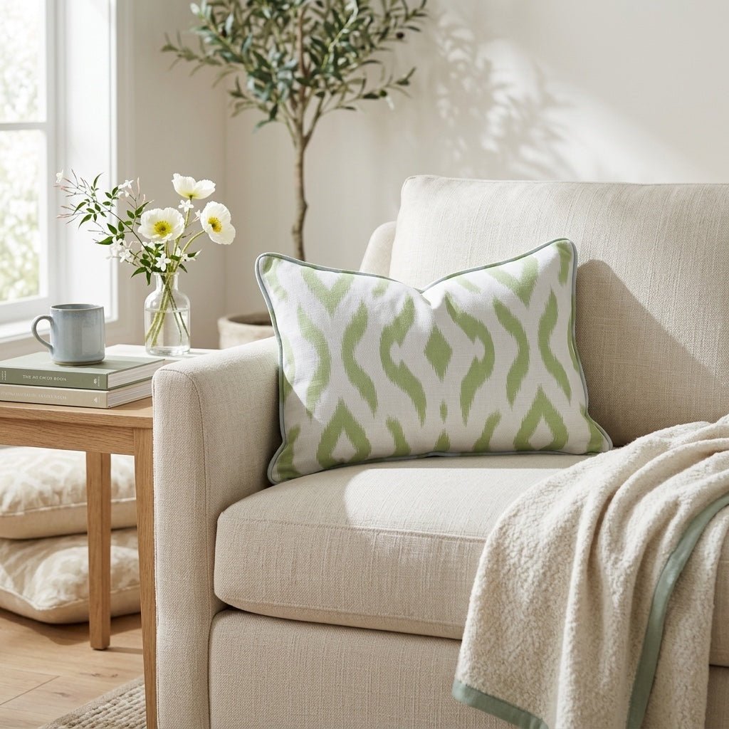 Key Lime Ikat Throw Pillow - Lemon Park