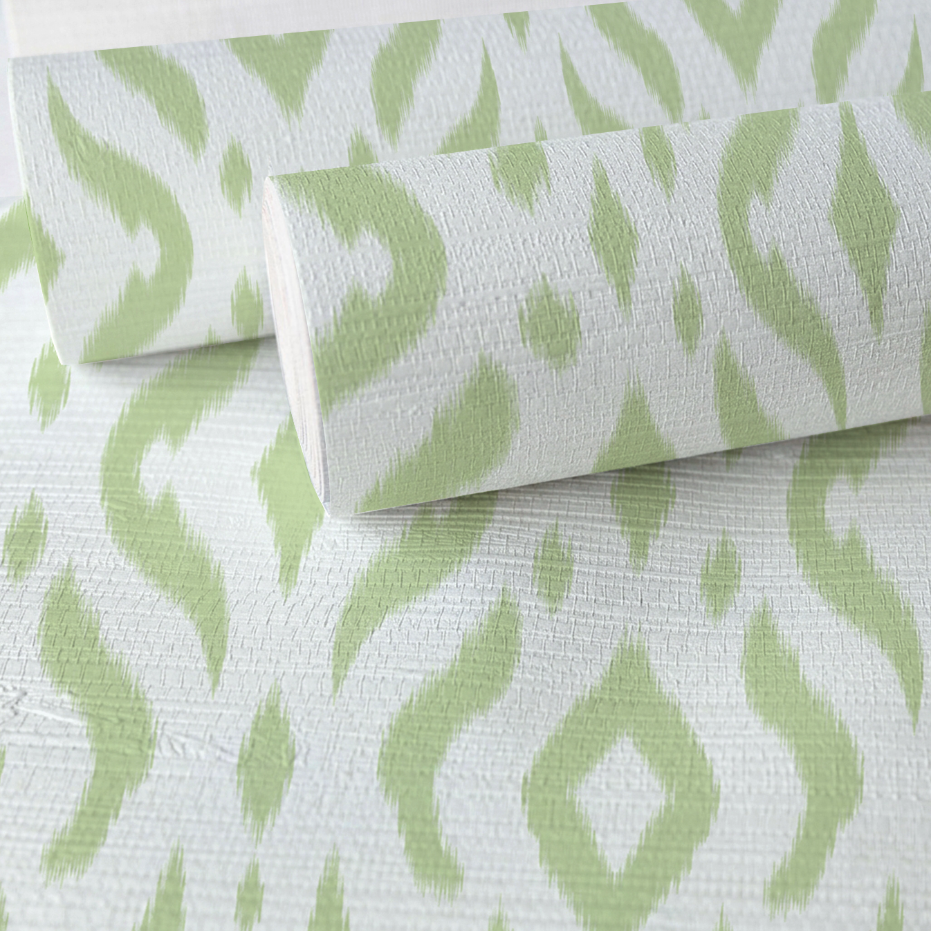 Key Lime Ikat Faux Grasscloth Wallpaper