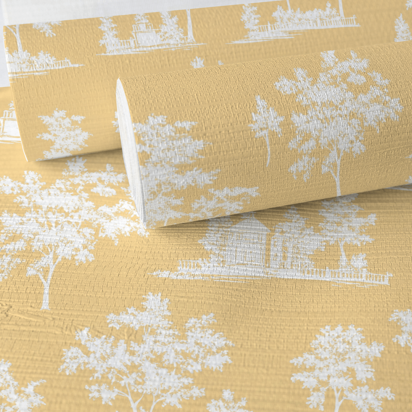 Kristy Faux Grasscloth Wallpaper - Lemon Park