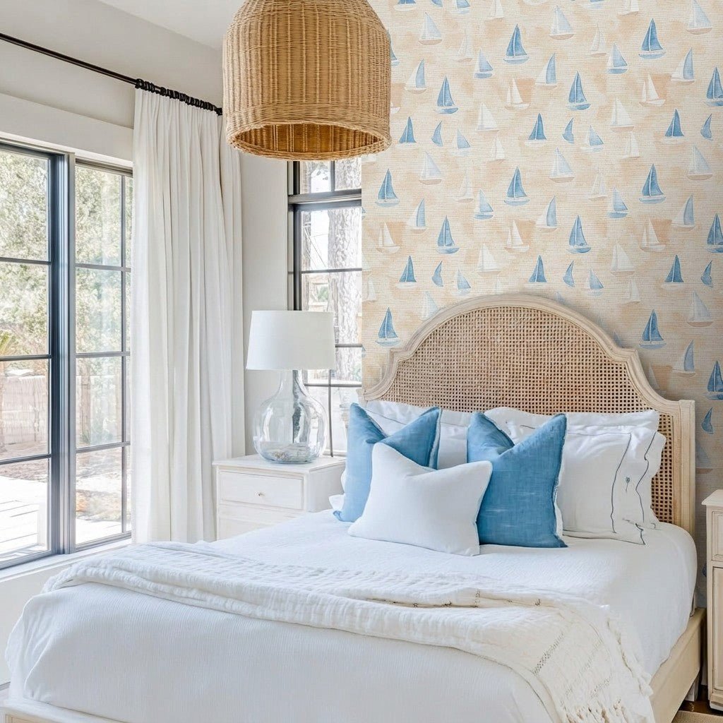 Lacey Faux Grasscloth Wallpaper - Lemon Park