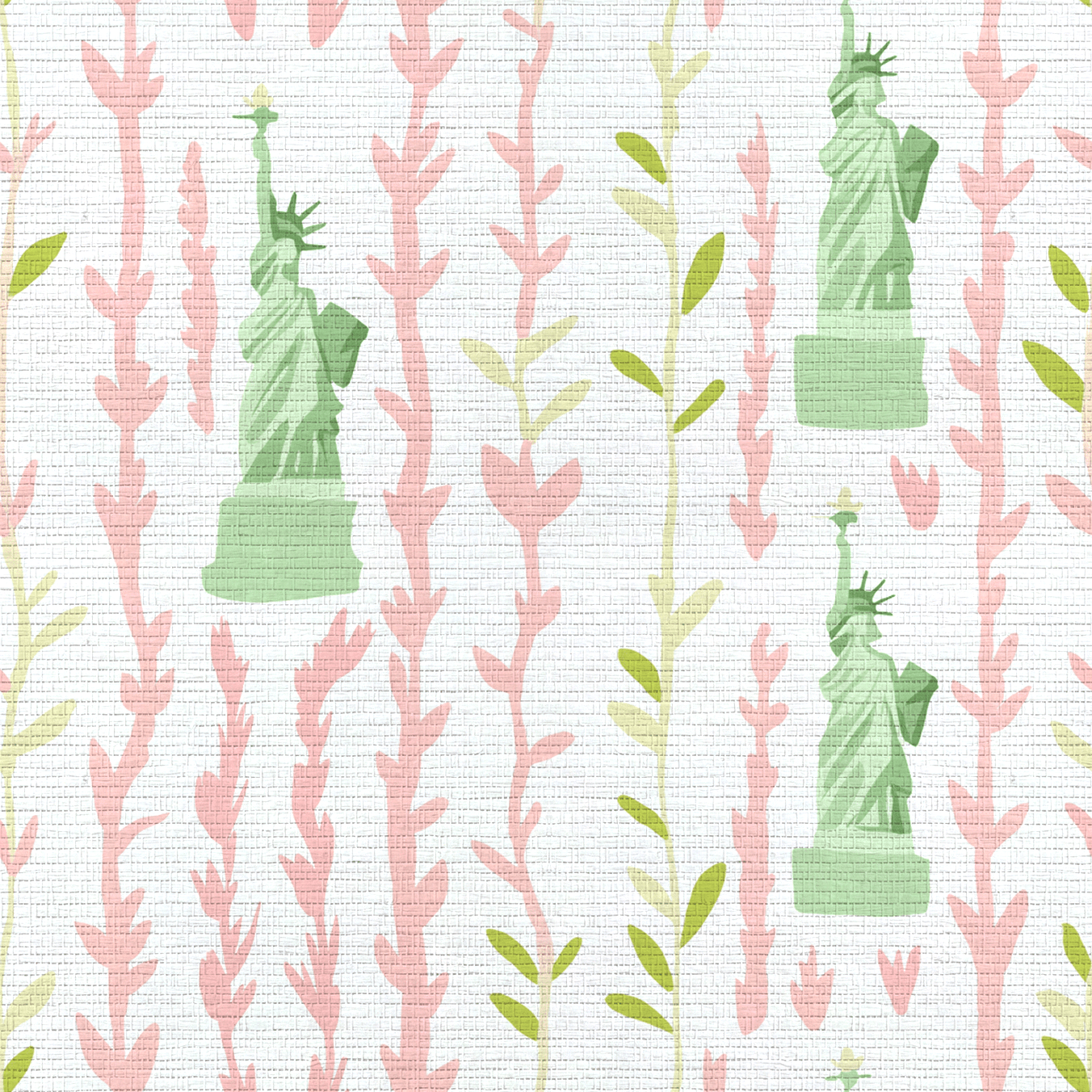 Lady Liberty Faux Grasscloth Wallpaper - Lemon Park