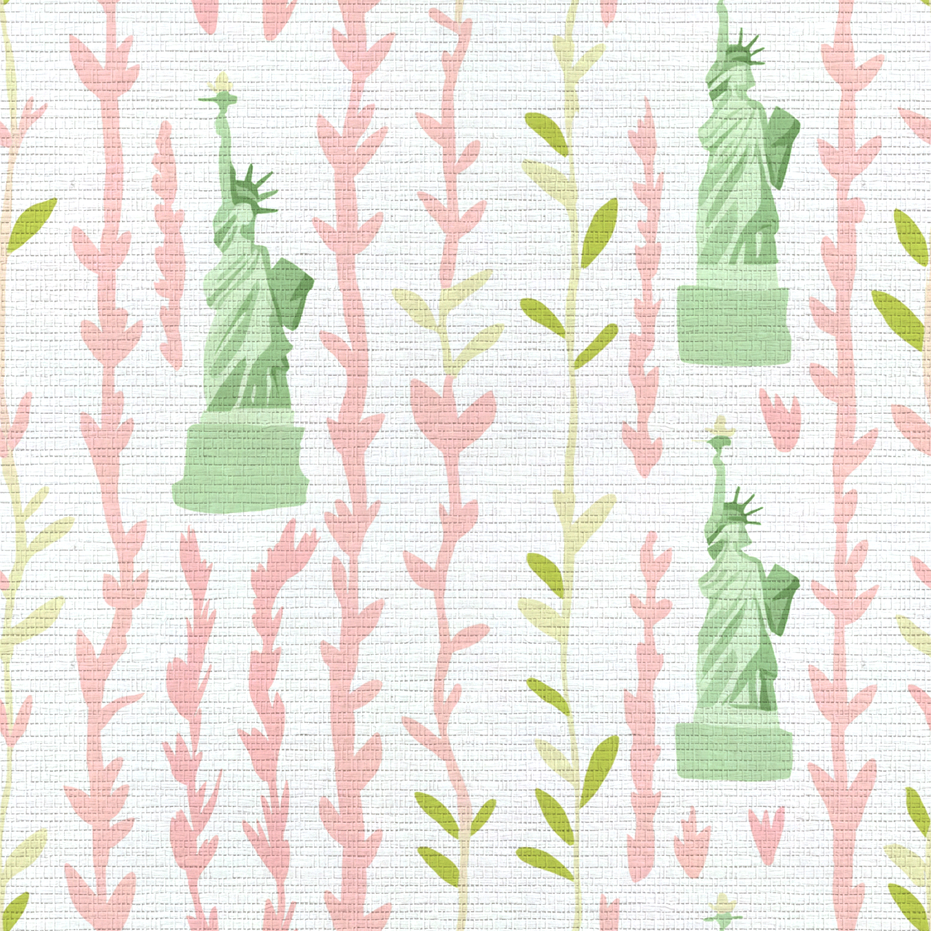 Lady Liberty Faux Grasscloth Wallpaper