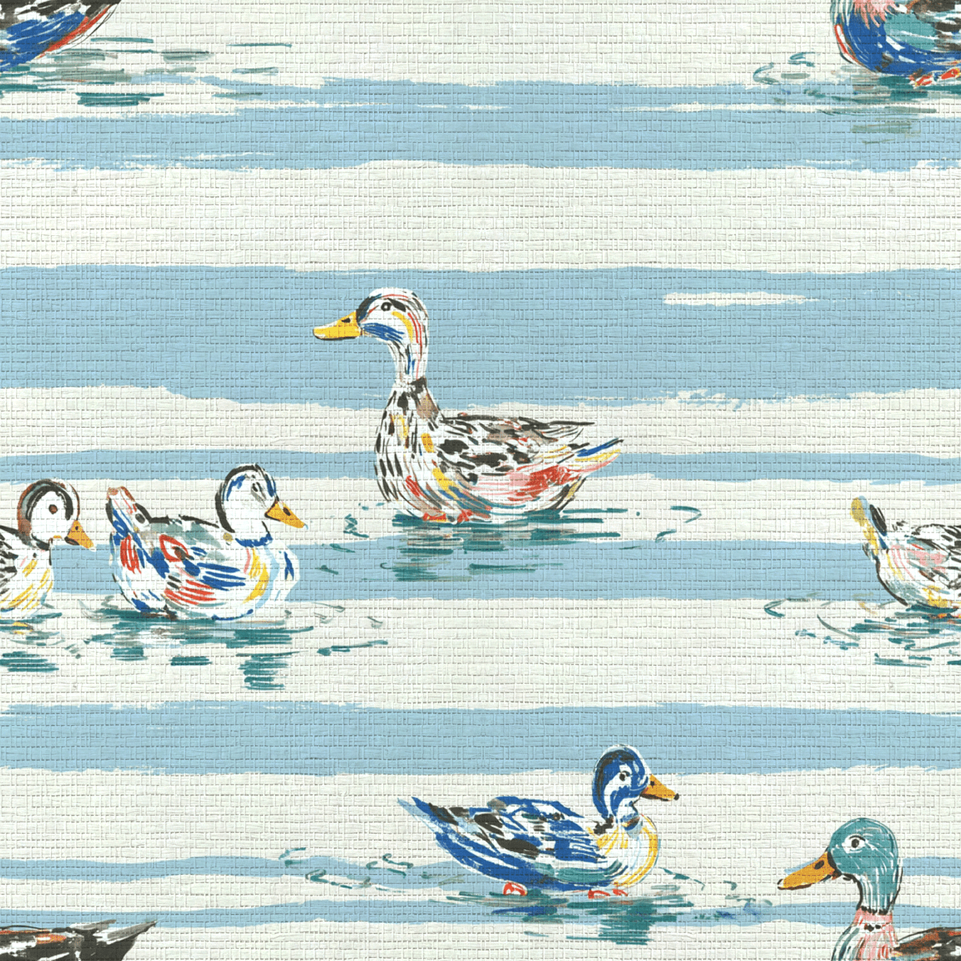 Lakeside Stripe Faux Grasscloth Wallpaper - Lemon Park