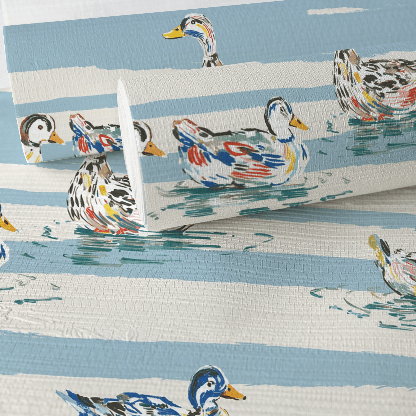 Lakeside Stripe Faux Grasscloth Wallpaper - Lemon Park