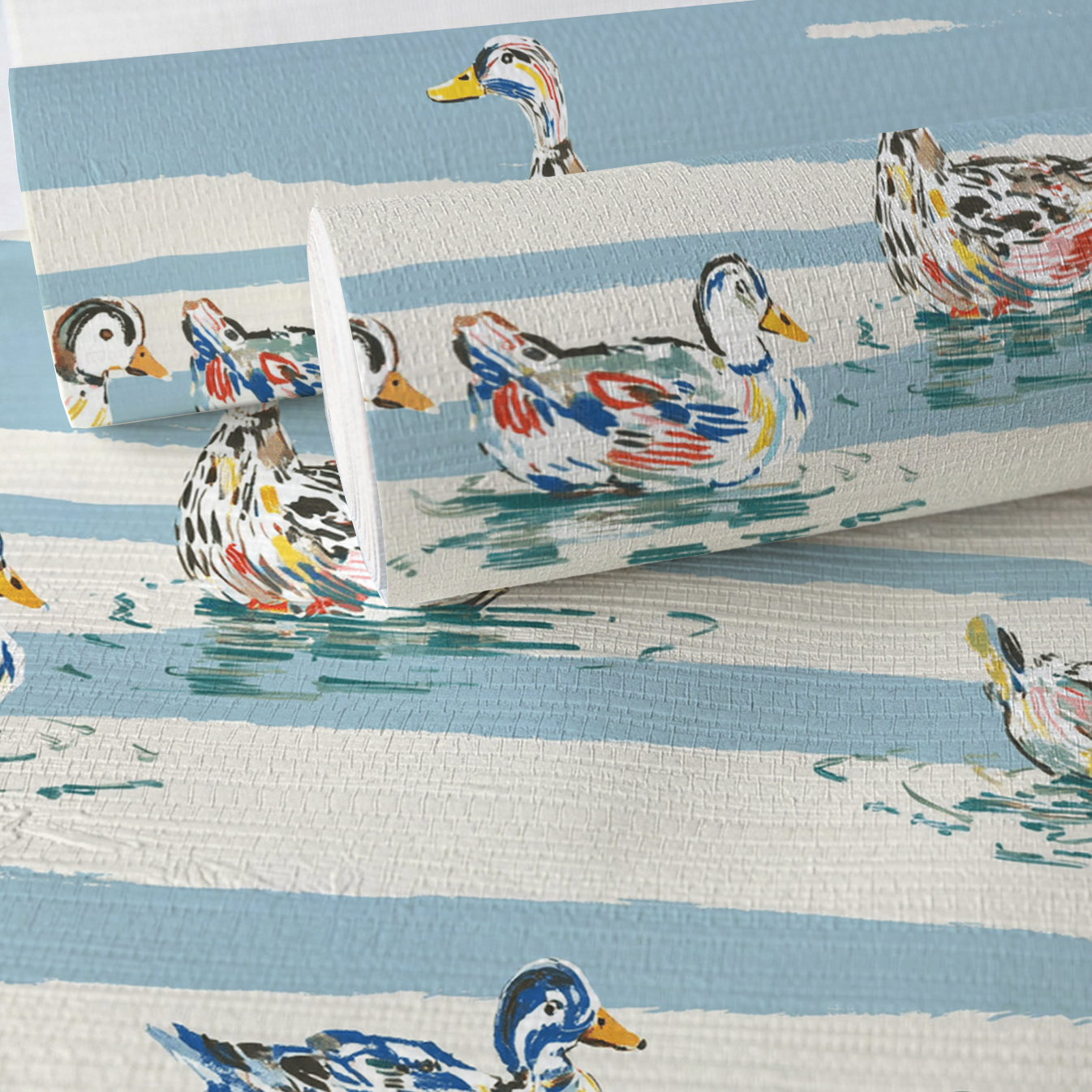 Lakeside Stripe Faux Grasscloth Wallpaper