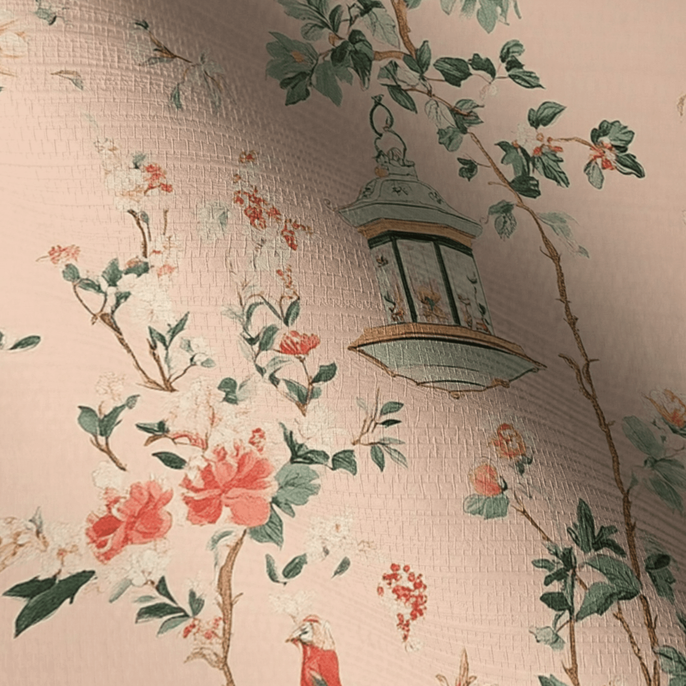 Lantern Lit Faux Grasscloth Wallpaper - Lemon Park