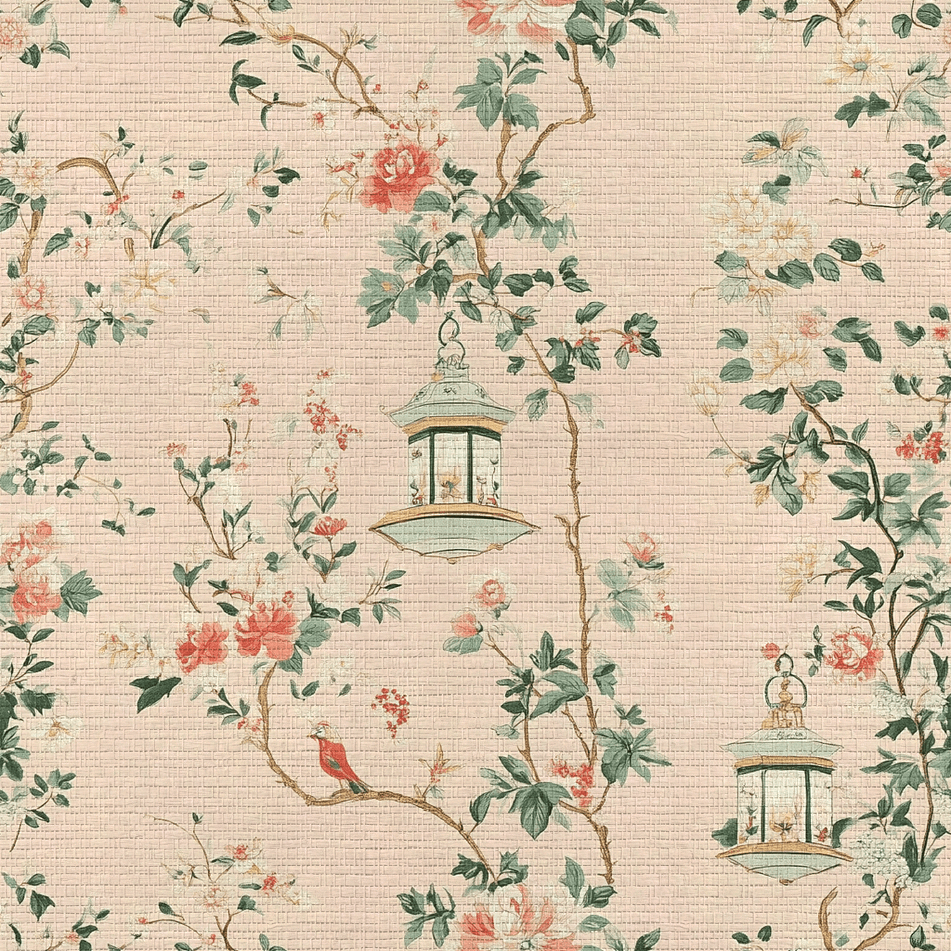 Lantern Lit Faux Grasscloth Wallpaper - Lemon Park
