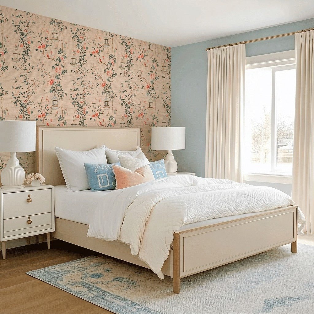 Lantern Lit Faux Grasscloth Wallpaper - Lemon Park