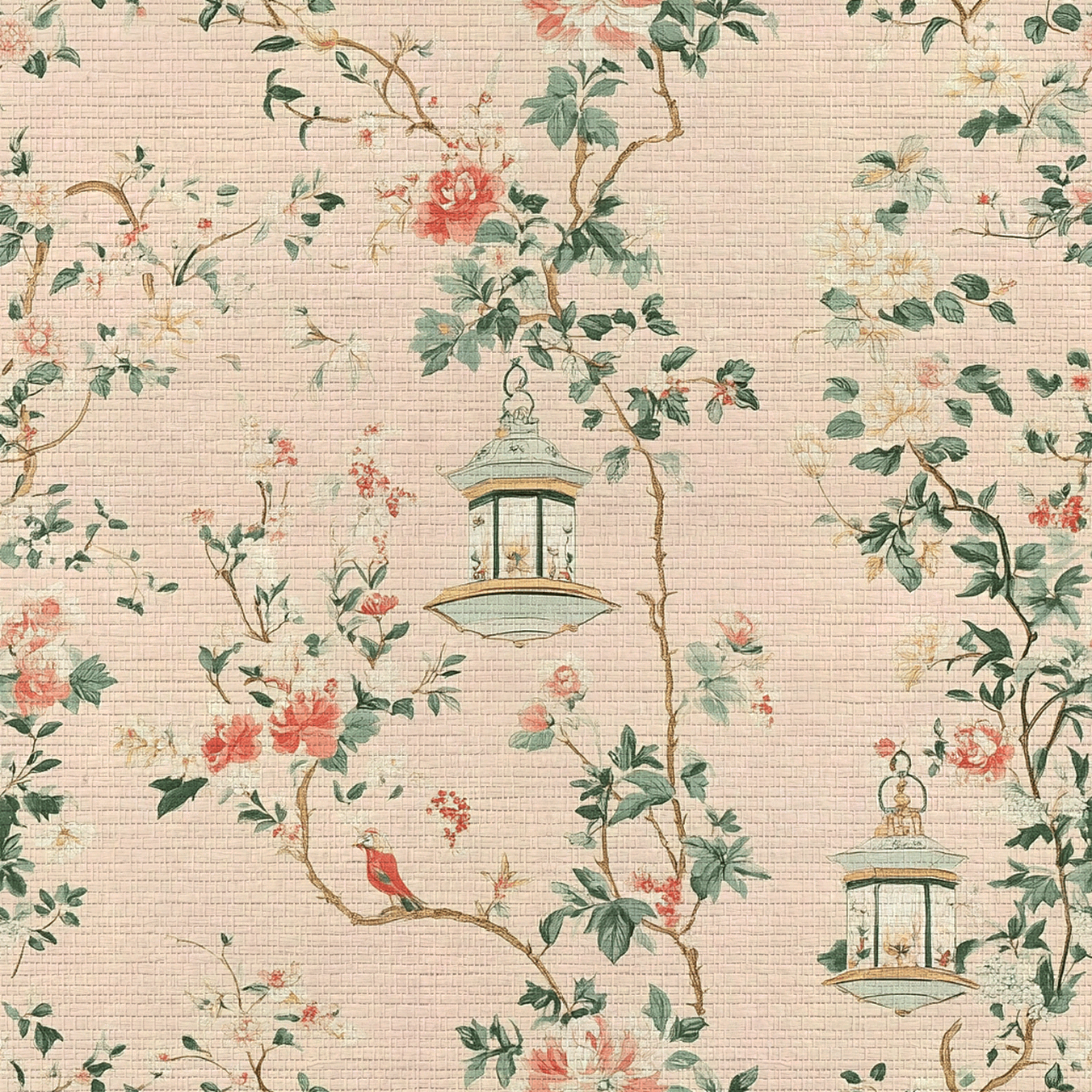 Lantern Lit Faux Grasscloth Wallpaper