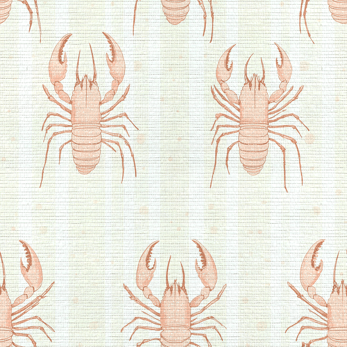 Larry Lobsters Faux Grasscloth Wallpaper - Lemon Park