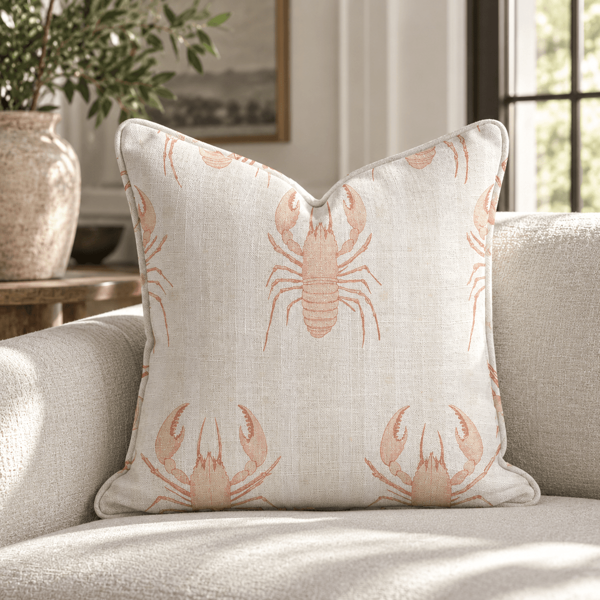 Larry Lobsters Throw Pillow - Lemon Park