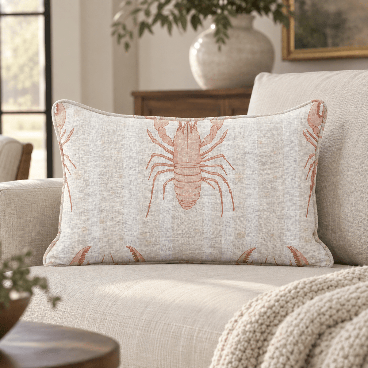 Larry Lobsters Throw Pillow - Lemon Park