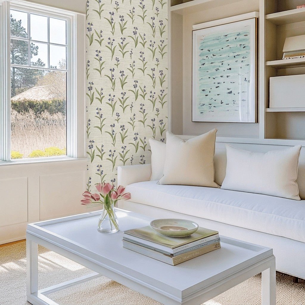 Lavender Haze Faux Grasscloth Wallpaper - Lemon Park
