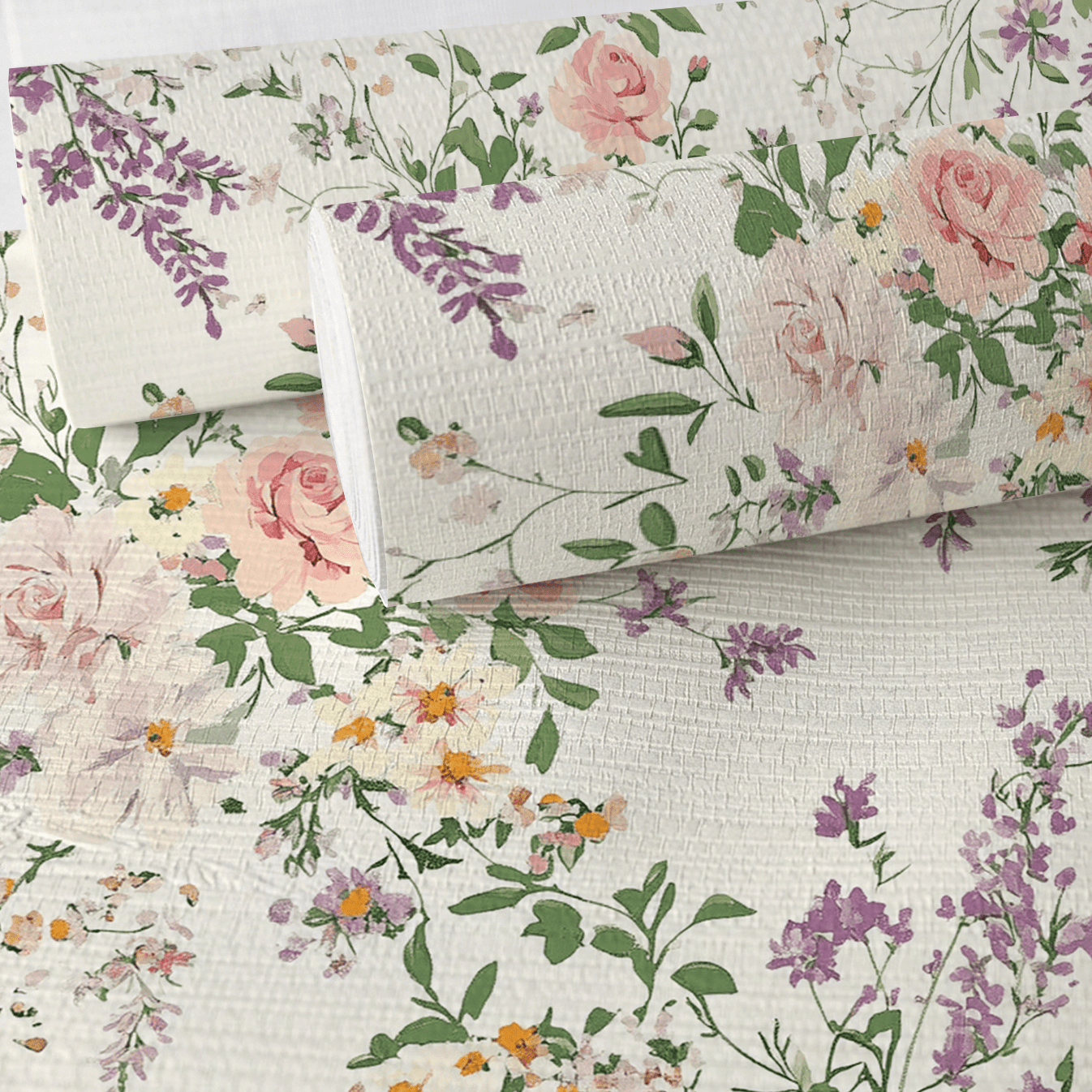 Lavender Lace Faux Grasscloth Wallpaper - Lemon Park