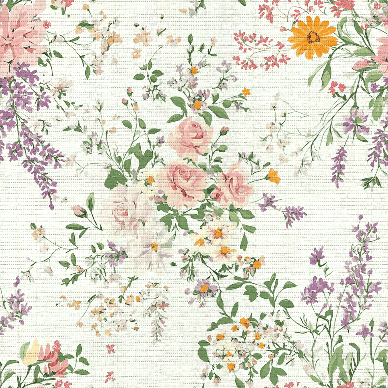 Lavender Lace Faux Grasscloth Wallpaper - Lemon Park