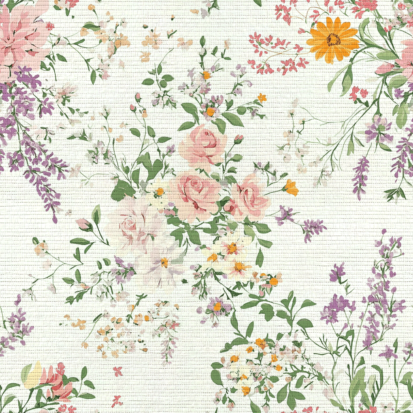 Lavender Lace Faux Grasscloth Wallpaper