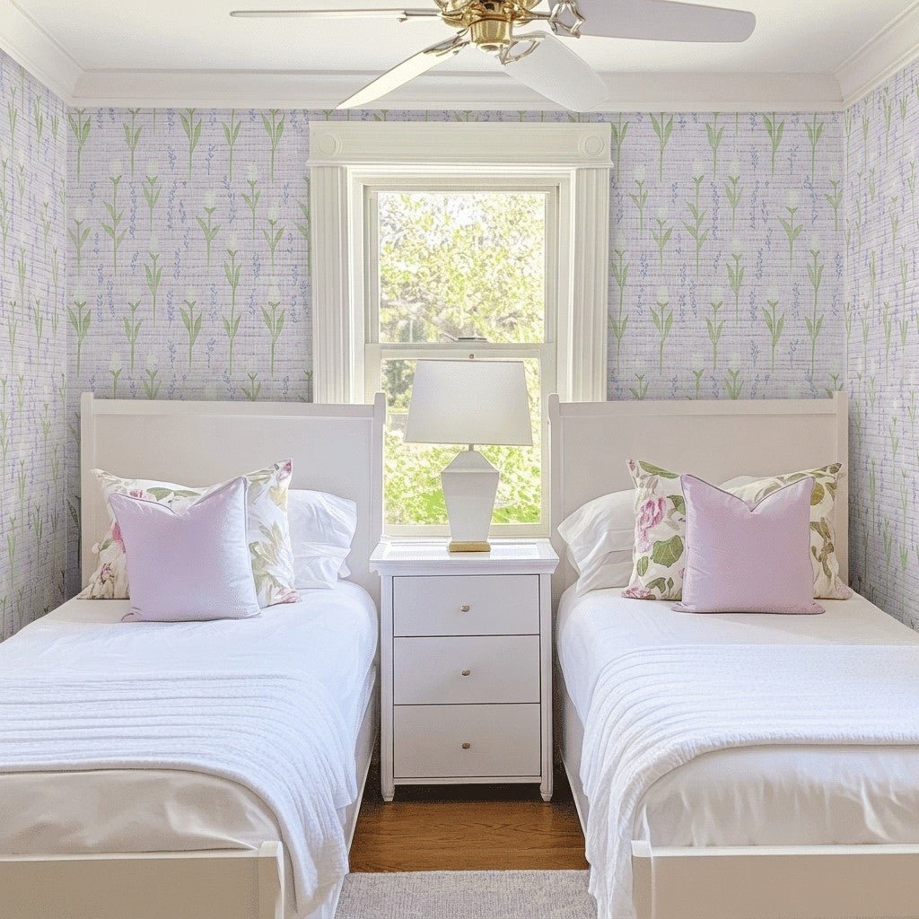 Lavender Lane Faux Grasscloth Wallpaper - Lemon Park