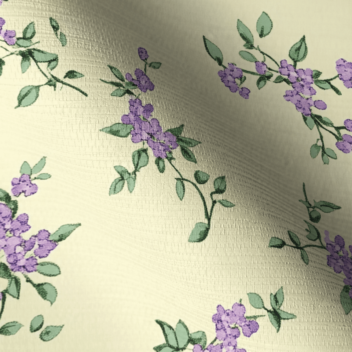Lavender Sprig Faux Grasscloth Wallpaper - Lemon Park