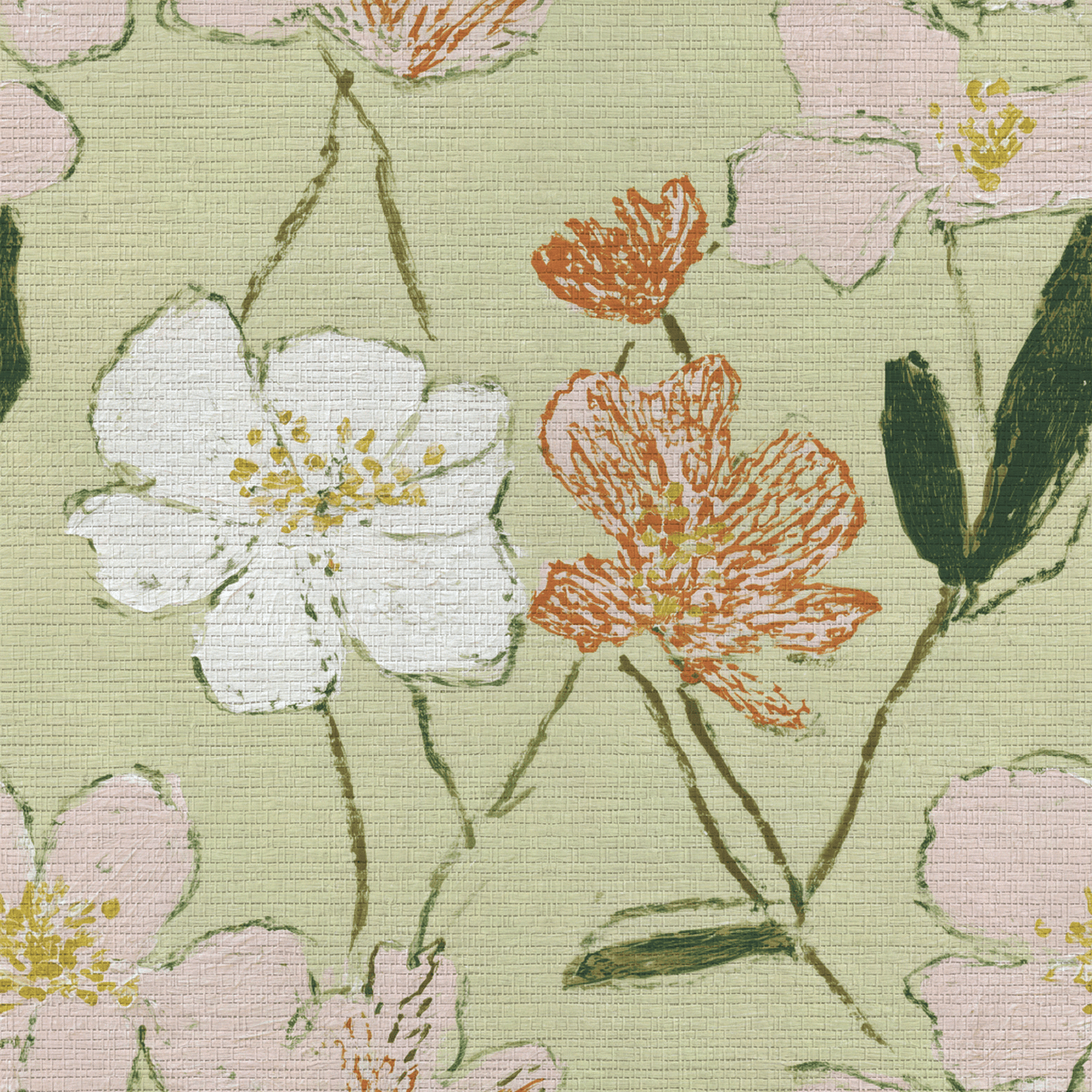 Lavinia Faux Grasscloth Wallpaper - Lemon Park