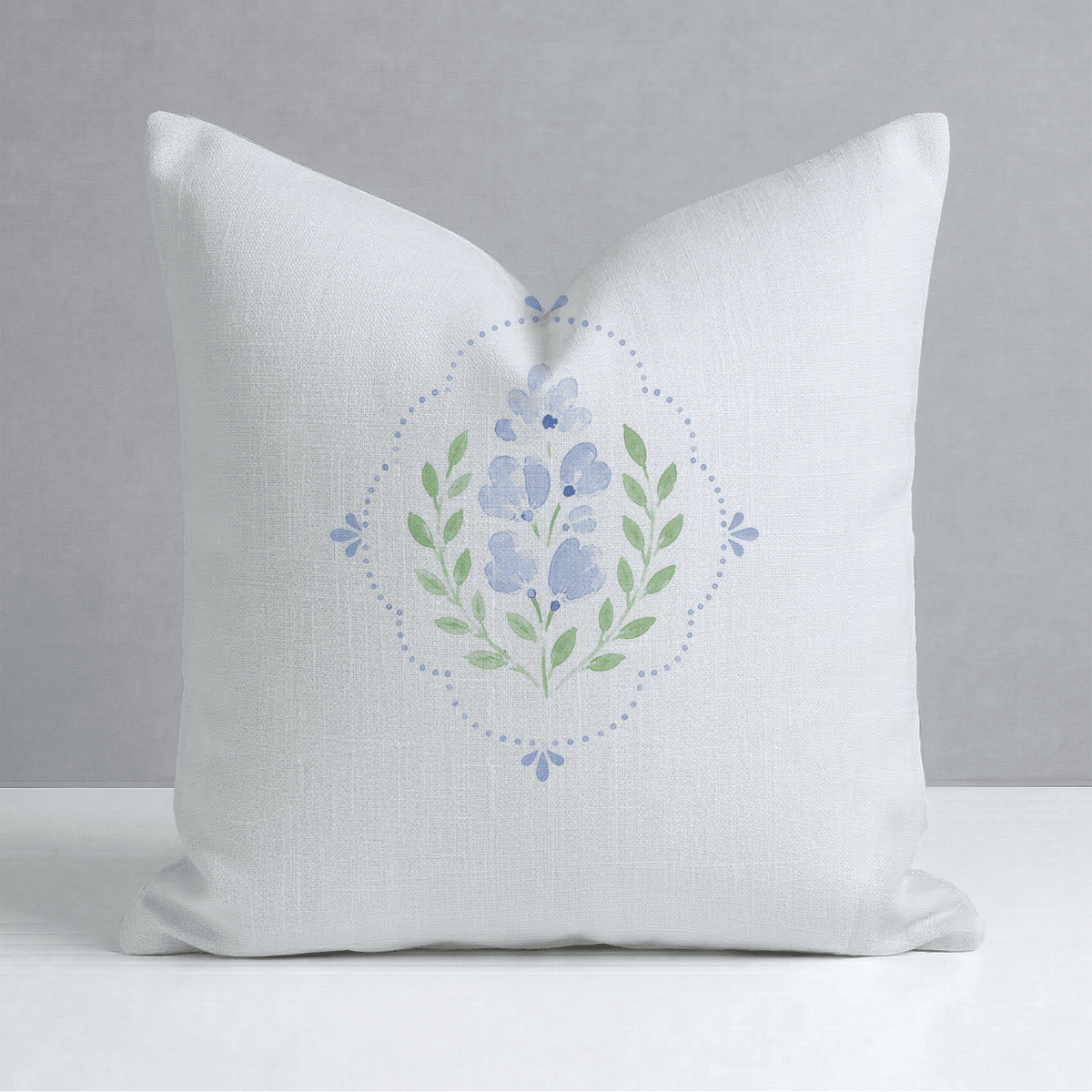 Leaf Me Be Cloud Meadow Frame Throw Pillow - Lemon Park