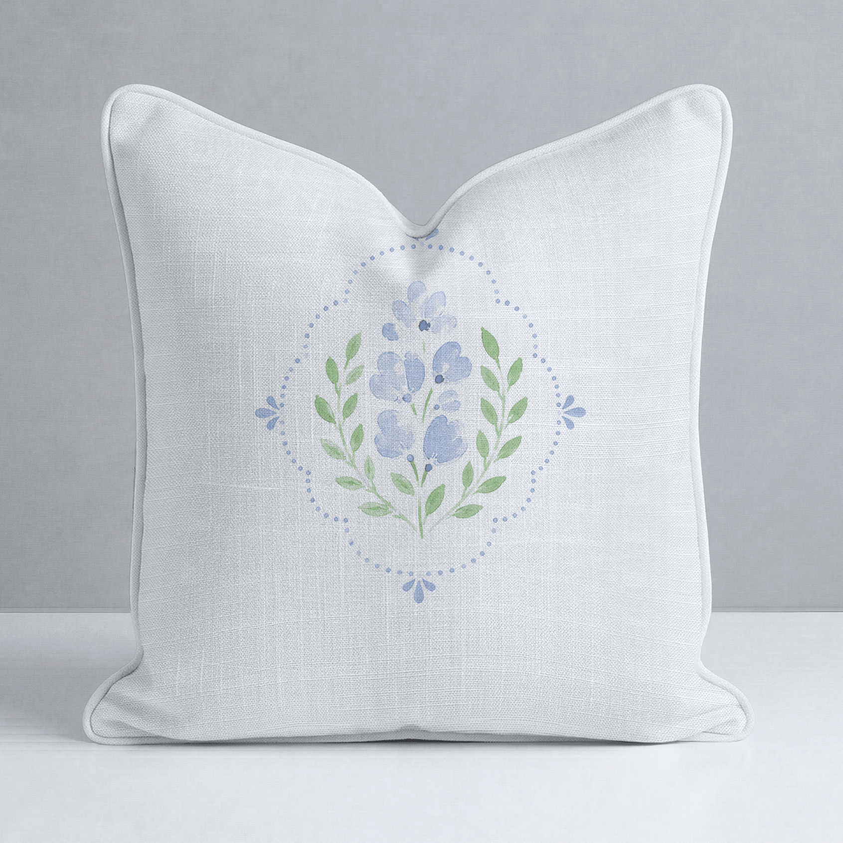 Leaf Me Be Cloud Meadow Frame Throw Pillow - Lemon Park