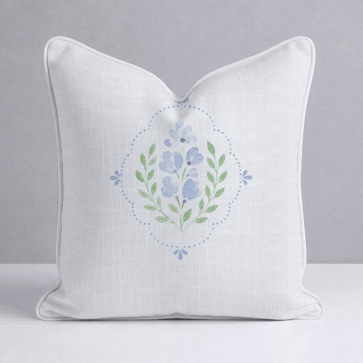 Leaf Me Be Cloud Meadow Frame Throw Pillow - Lemon Park