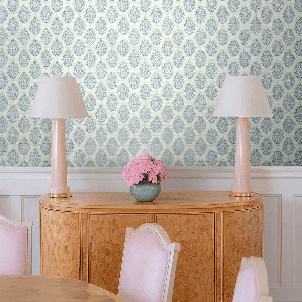 Leaf Me Be Faux Grasscloth Wallpaper - Lemon Park