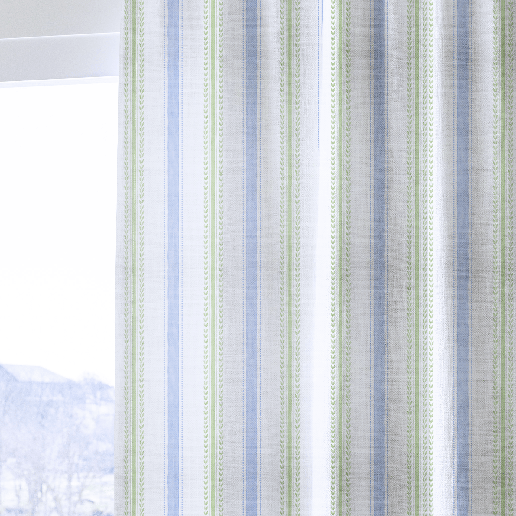 Leaf Me Be Garden Stripe - Drapery - Lemon Park