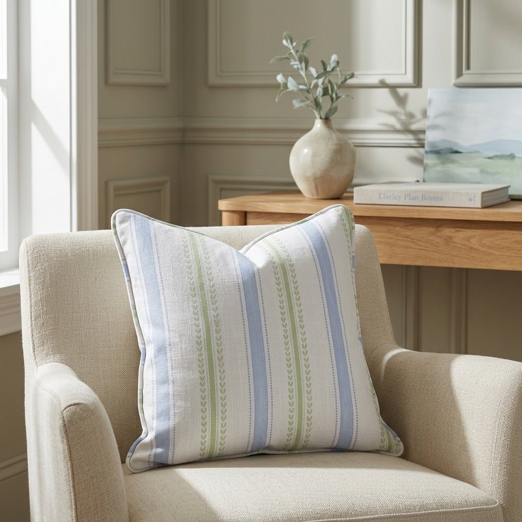 Leaf Me Be Garden Stripe Throw Pillow - Lemon Park