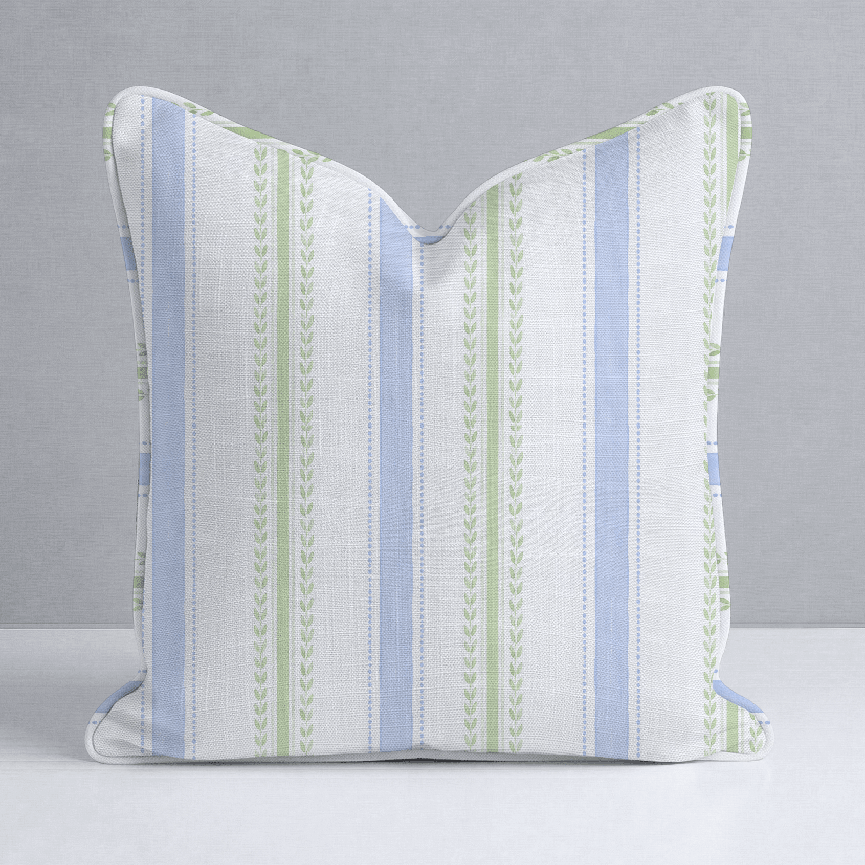 Leaf Me Be Garden Stripe Throw Pillow - Lemon Park